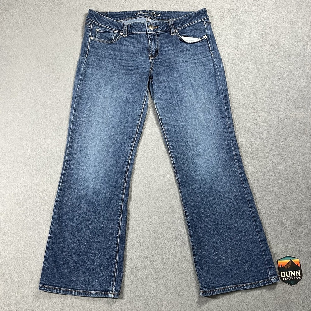 American Eagle Jeans Womens 14 Blue Favorite Boyfriendβ Bootcut Stretch Denim